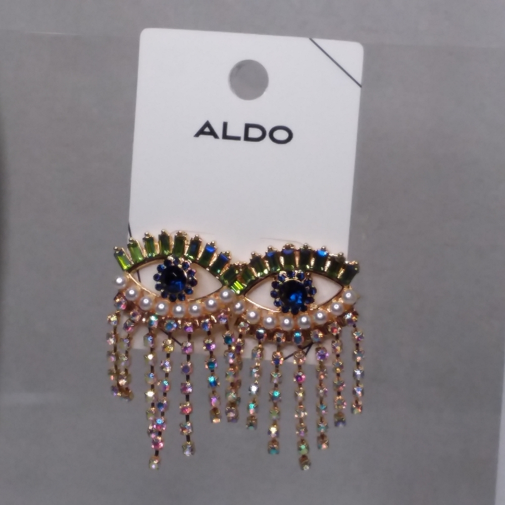 Dangle Pierce Earrings Evil Eye Aldo - Picture 4 of 4